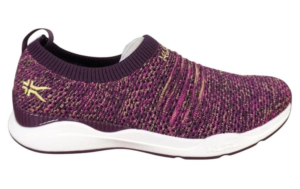 Kuru Womens Stride Casual Sneakers Size 7.5 Plum Purple Knit Slip On NWOB